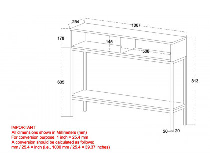 Worldwide - Ojas Console Table in Natural Burnt/Black