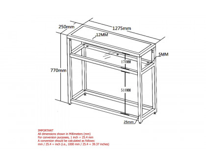 Worldwide - Quinn Console Table in Black