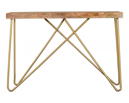 Worldwide - Madox Console Table in Natural/Aged Gold