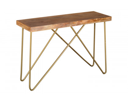 Worldwide - Madox Console Table in Natural/Aged Gold