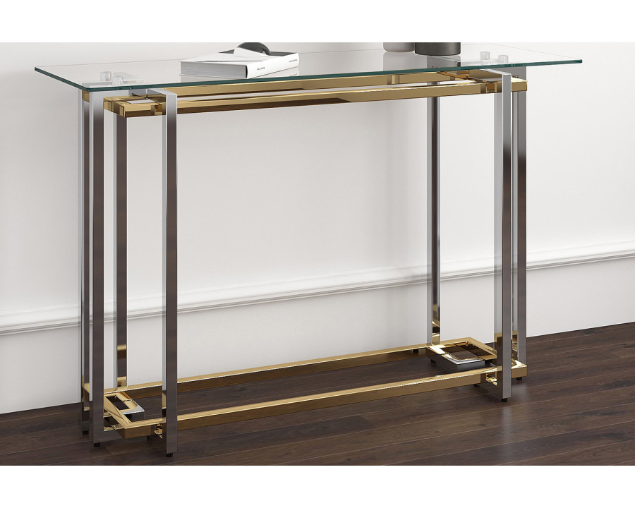 Worldwide - Florina Console Table in Silver/Gold