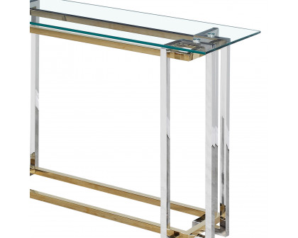 Worldwide - Florina Console Table in Silver/Gold