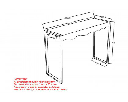 Worldwide - Rohani Console/Desk in Natural/Black