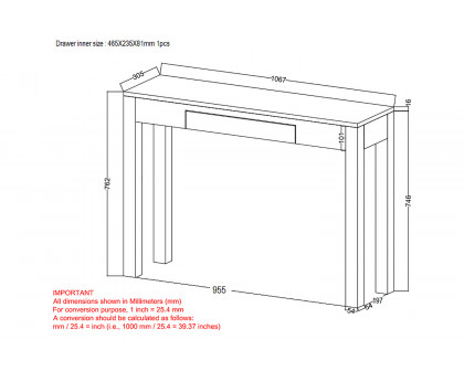 Worldwide Idris Console/Desk - Dark Sheesham