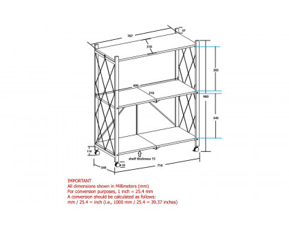 Worldwide Quby 3-Tier Folding Shelf - Black