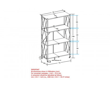 Worldwide Quby 4-Tier Folding Shelf - Black