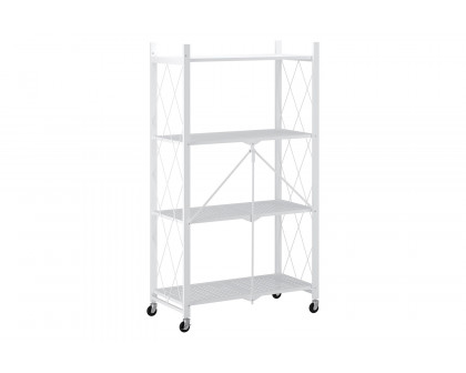 Worldwide Quby 4-Tier Folding Shelf - White