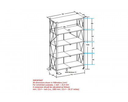 Worldwide Quby 5-Tier Folding Shelf - White