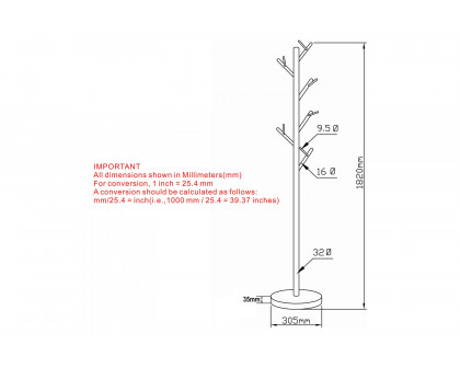 Worldwide Orin Coat Rack - Chrome