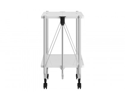 Worldwide - Sumi 2-Tier Folding Bar Cart in White/Chrome