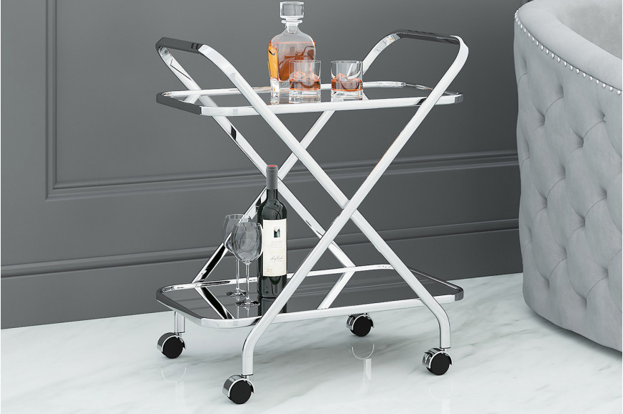 Worldwide™ Oriso 2-Tier Bar Cart - Chrome