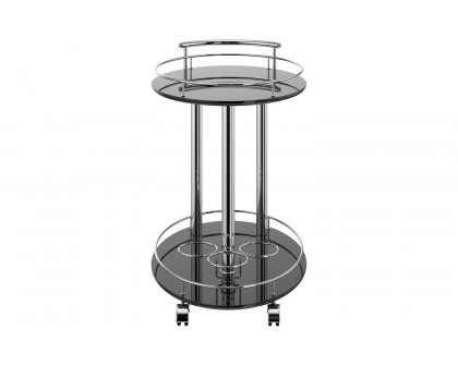 Worldwide - Inka 2-Tier Bar Cart in Black/Chrome