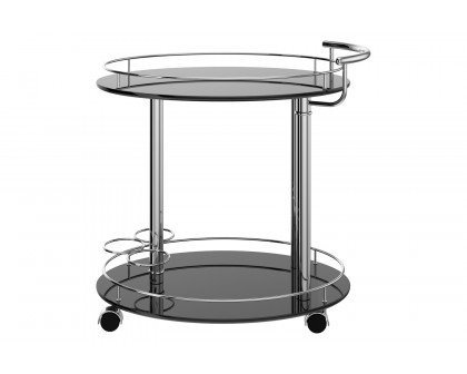 Worldwide - Inka 2-Tier Bar Cart in Black/Chrome