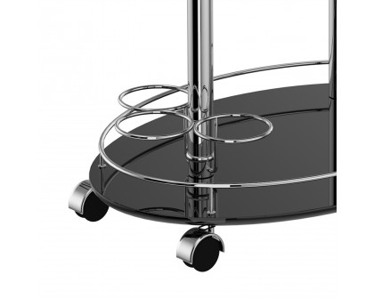 Worldwide - Inka 2-Tier Bar Cart in Black/Chrome