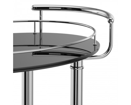 Worldwide - Inka 2-Tier Bar Cart in Black/Chrome