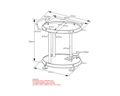 Worldwide - Inka 2-Tier Bar Cart in Black/Chrome