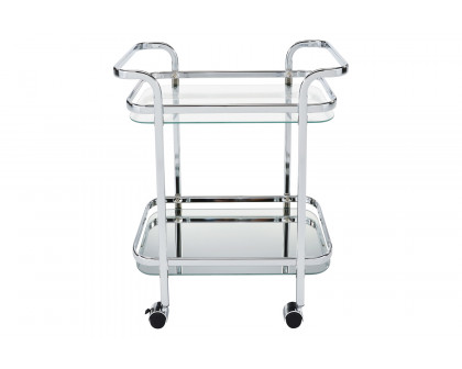 Worldwide Zedd 2-Tier Bar Cart - Chrome