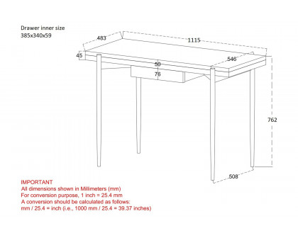 Worldwide Navid Desk - Natural Burnt/Black