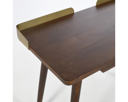 Worldwide Anand Desk - Walnut/Aged Gold