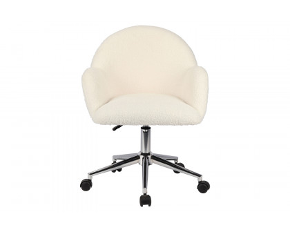 Worldwide - Millie Office Chair in Ivory/Chrome