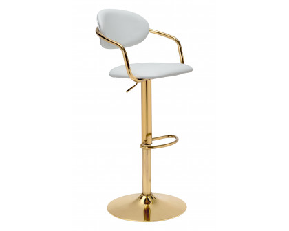 ZUO Gusto Barstool - White/Gold