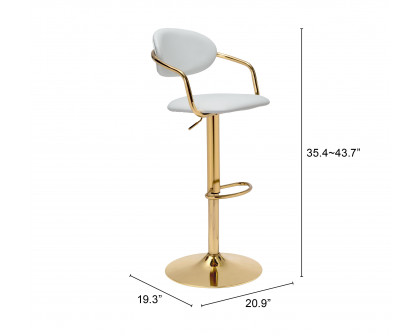 ZUO Gusto Barstool - White/Gold