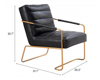 ZUO™ Dallas Accent Chair - Vintage Black