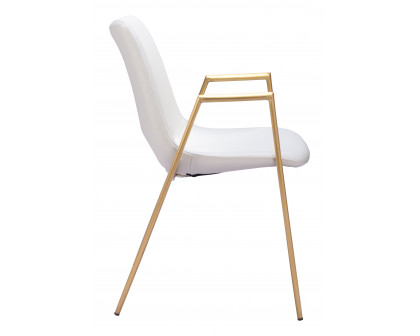 ZUO Desi Dining Chair (Set of 2) - White/Gold