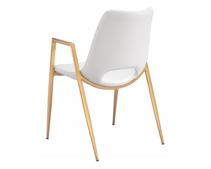 ZUO Desi Dining Chair (Set of 2) - White/Gold