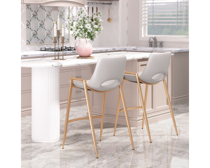 ZUO Desi Counter Stool (Set of 2) - White/Gold