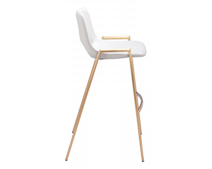 ZUO Desi Barstool (Set of 2) - White/Gold