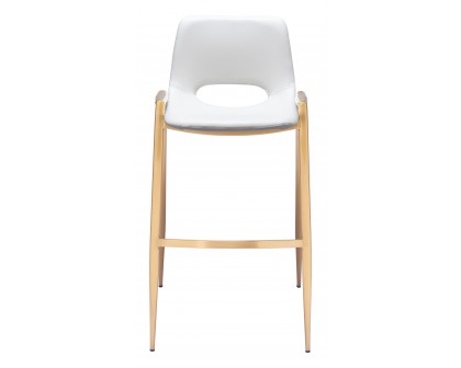 ZUO Desi Barstool (Set of 2) - White/Gold