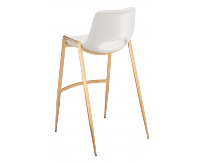 ZUO Desi Barstool (Set of 2) - White/Gold