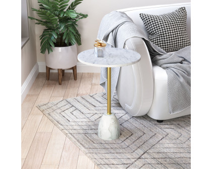 ZUO - Cynthia Side Table in White/Gold