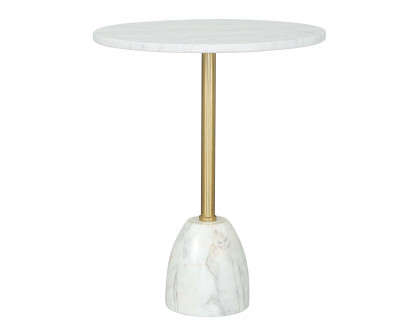 ZUO - Cynthia Side Table in White/Gold