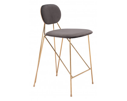 ZUO - Georges Counter Stool (Set of 2) in Gray/Gold