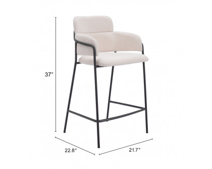 ZUO Marcel Counter Stool (Set of 2) - Cream