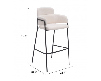 ZUO Marcel Barstool (Set of 2) - Cream