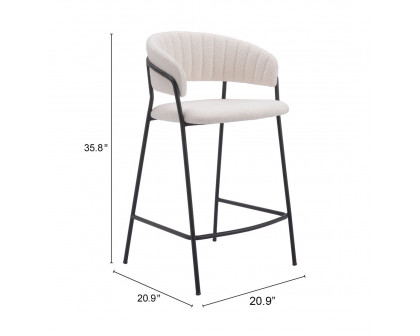 ZUO Josephine Counter Stool (Set of 2) - Cream