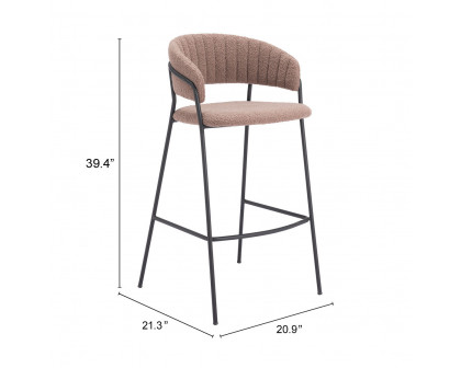 ZUO Josephine Barstool (Set of 2) - Brown