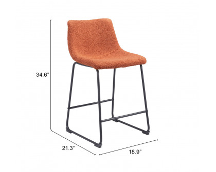 ZUO Smart Counter Stool (Set of 2) - Burnt Orange