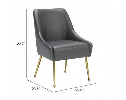 ZUO Maxine Dining Chair - Gray/Gold