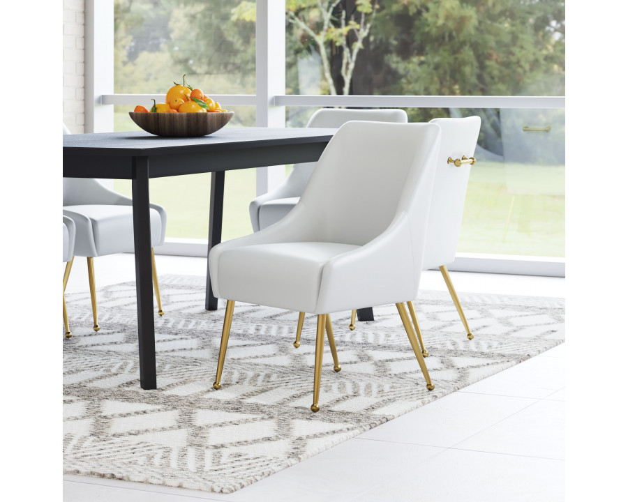 ZUO Maxine Dining Chair - White/Gold