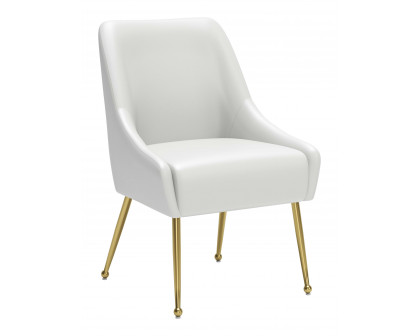 ZUO Maxine Dining Chair - White/Gold