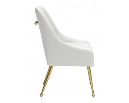 ZUO Maxine Dining Chair - White/Gold