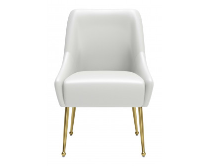 ZUO Maxine Dining Chair - White/Gold