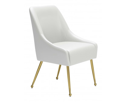 ZUO Maxine Dining Chair - White/Gold