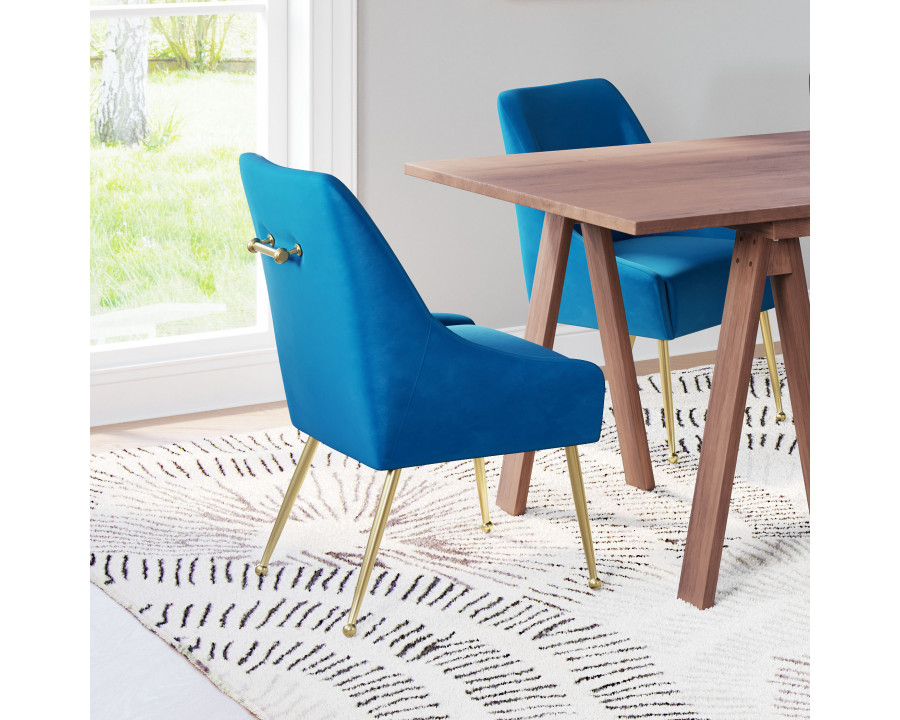 ZUO Maxine Dining Chair - Navy Blue/Gold