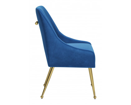 ZUO Maxine Dining Chair - Navy Blue/Gold