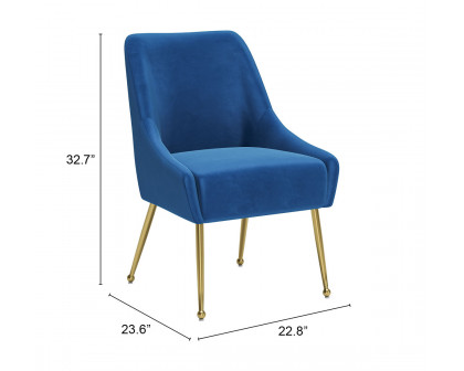 ZUO Maxine Dining Chair - Navy Blue/Gold